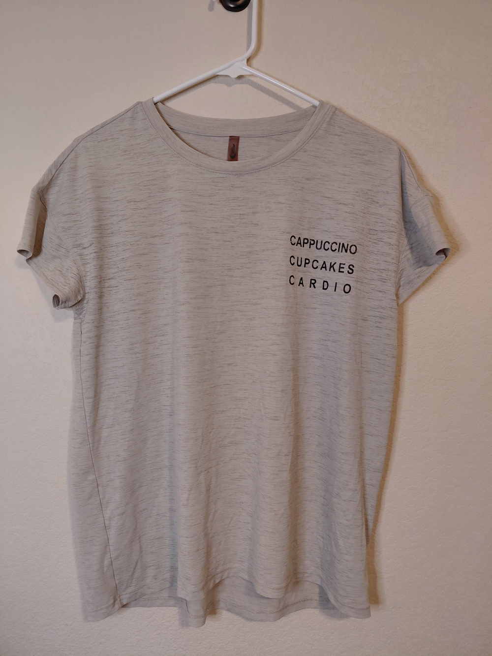 MTA Sport Beige Short Sleeve Tee with Black Chest Text